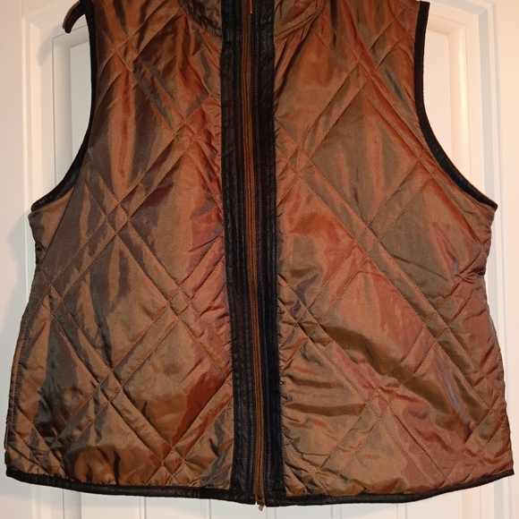 Bylyse leopard print fur/leather trim reversible vest - Picture 4 of 5